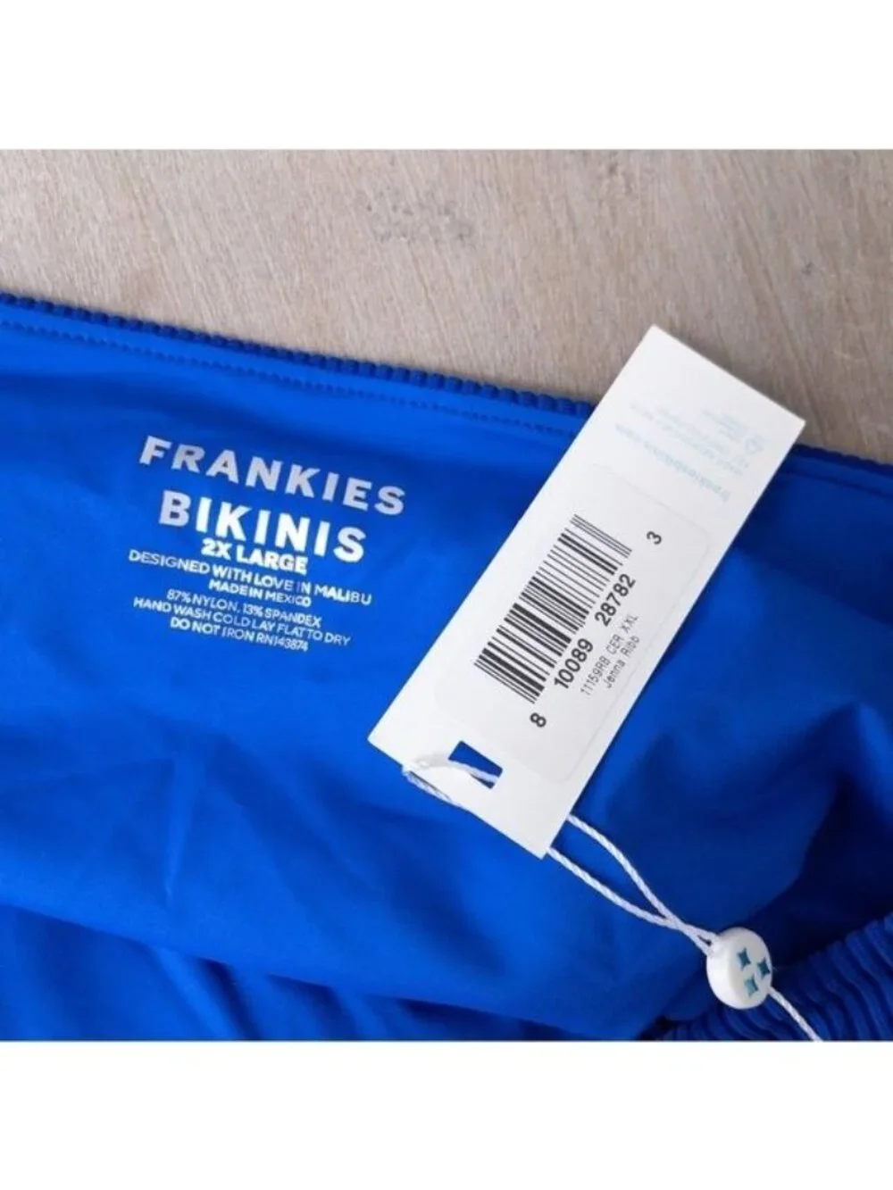 NWT Frankie's Bikinis Jenna Ribbed High Waist Bikini Bottom XXL Cerulean Swim